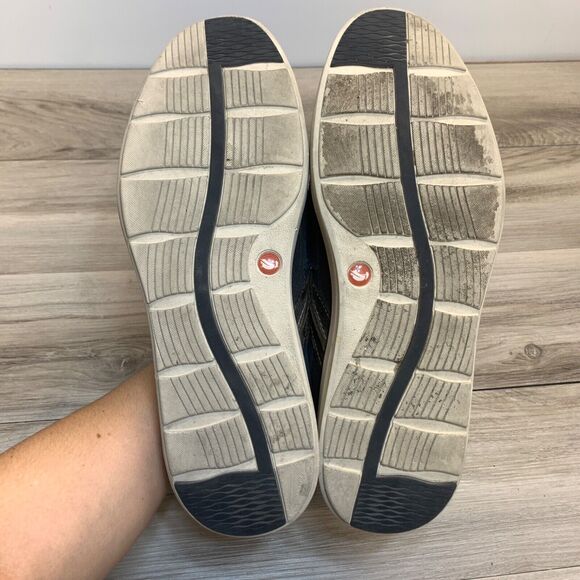 Clarks Men's Un Abode Loafer Size 11.5 M Navy Suede Brown Casual Slip On Shoe - Picture 7 of 10